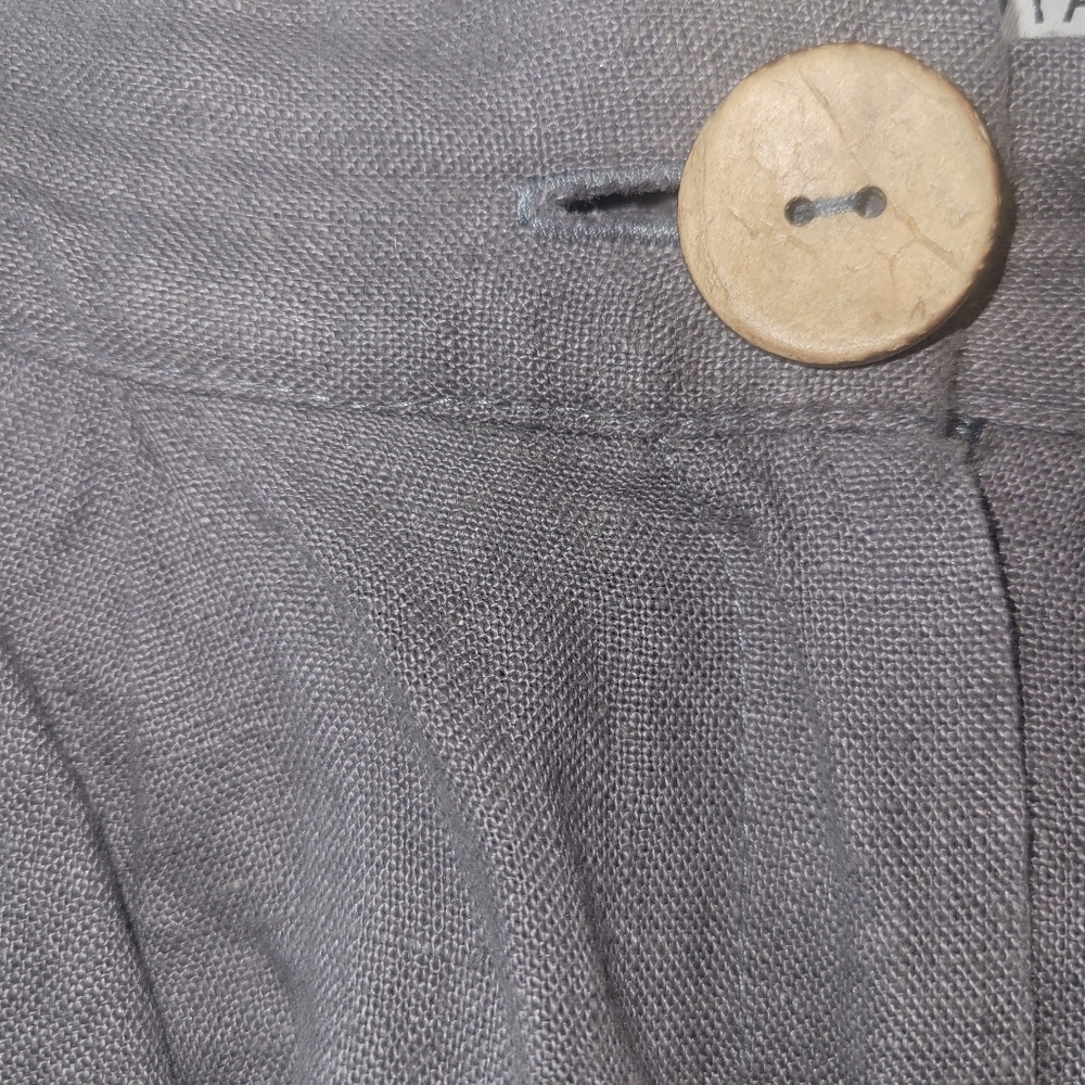 Mantaikotai Abu Dhabi Linen High waisted shorts gray grey size small - Picture 4 of 8